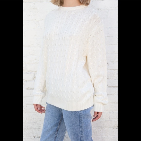 Brandy Melville Sweaters Brandy Melville Cream Brianna Cable Knit Sweater Poshmark